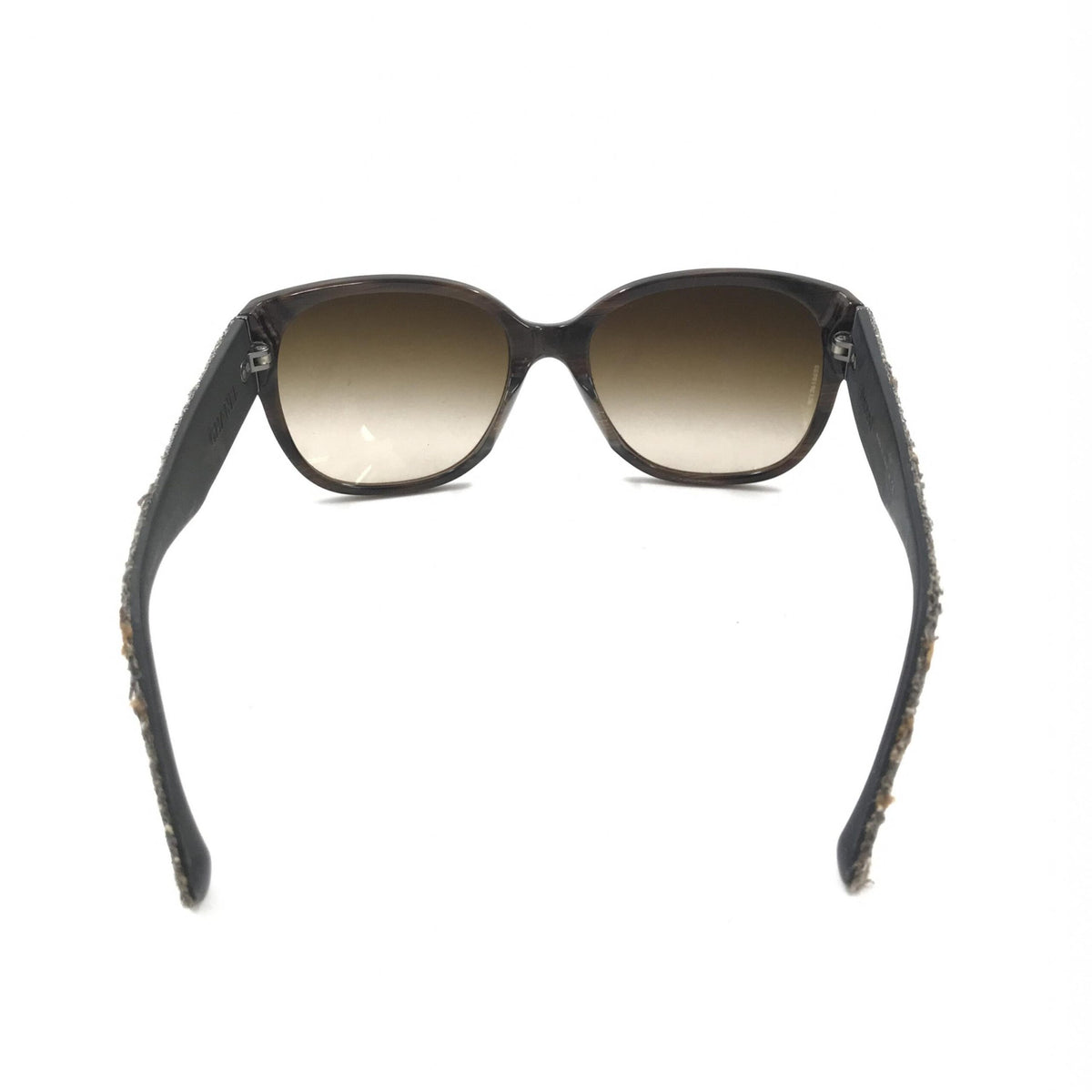 Chanel Brown Frame With Tweed Accents Sunglasses