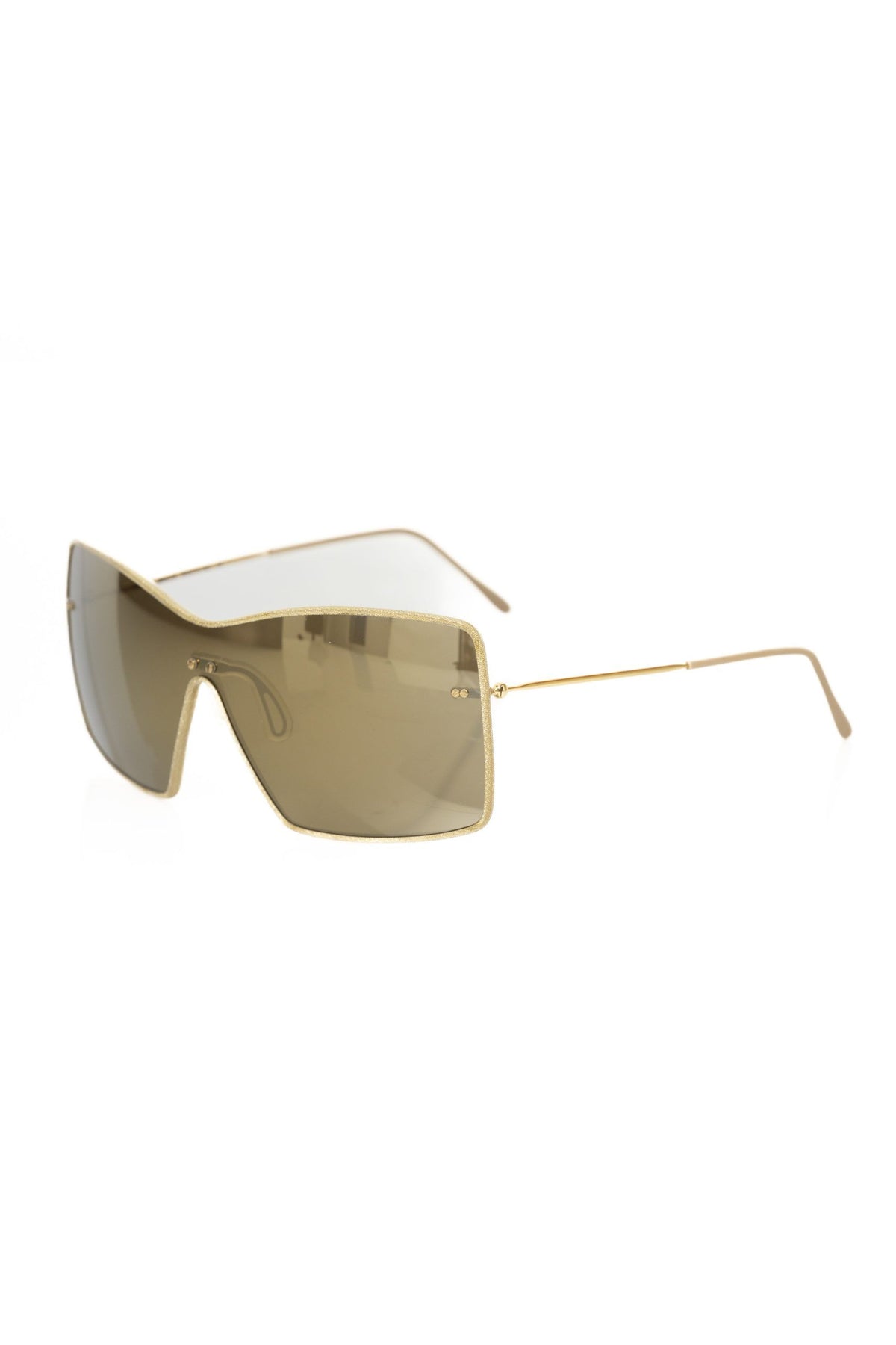 Frankie Morello Gold Metallic Fiber Women Sunglasses